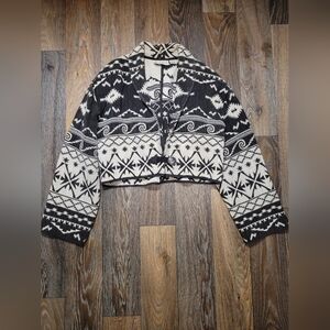 Vintage Flashback Womens Large Cropped Jacket Aztec Horse Riding Western